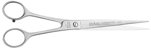 EHASO Hochwertige Gerade Hundeschere aus - Für langhaar & kurzhaar - 22 cm matt - Fellschere für Hunde & Katzen - Profischere für Jede Art von Fell direkt Solingen