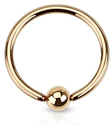 Klemmring BCR Septum Piercing Captive Ring Lippe Ohr Augenbrauen Nase Brustwarze rosègold 1,2 mm 6 mm
