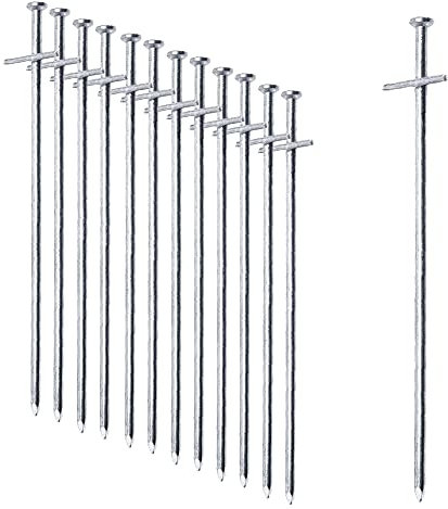 ToCi Picchetti per tenda in acciaio zincato per terreni rocciosi 23 cm | per campeggio ed esterno per superfici dure e pavimenti in pietra | Disponibile in set da 4 – 48 pezzi, adulto (unisex), 12
