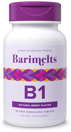 BariMelts Vitamin B1, 90 Fast-Dissolving Tablets (3-Month Supply), Sugar-Free Bariatric Vitamins for Women, Natural Berry Flavor