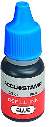ACCU-STAMP Ink Refill for Pre-Ink Stamps, Blue, .35oz (090682)