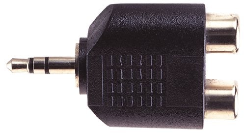 Stereo 3.5mm Jack Plug to 2x Phono Socket Adapter