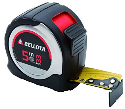 Bellota 50013-5 BL - Metro cinta métrica para medir distancias de 5 m, Flexómetro con cinta de acero