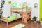 Kinderbett Etagenbett Moritz L Buche Vollholz massiv natur mit Regal, inkl. Rollrost - 90 x 200 cm, teilbar