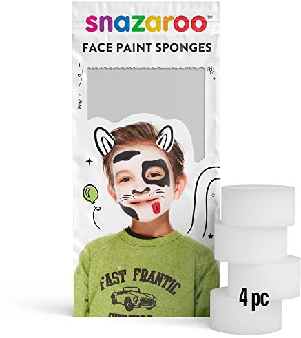 Snazaroo Maquillaje esponjas de poros finos, paquete de 4 unidades, color blanco, pack de 4 (Colart 1198020)