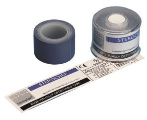 6 x Blue Visually Detectable Catering PVC Washproof/Strapping Tape 2.5cm x 5m