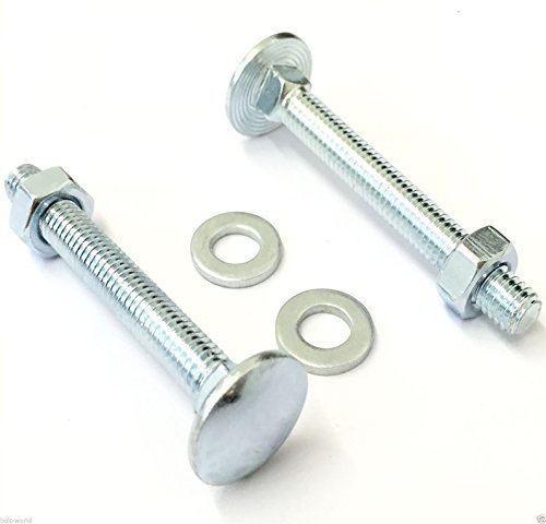 Coach Bolt Hex Nut and Washers M6 x 65 (25 Pack) Carriage Bolt Zinc Plated 6mm x 65mm Cup Square Hex Bolts