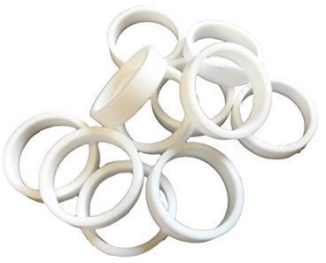 Fat-catz-copy-catz Unisex Pack of 12 Multi, black or white fashion silicone rubber finger bands rings (White silicone rings)