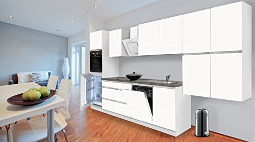 Respekta Amanda Küchenleerzeile, Holzwerkstoff, Weiß, 380 cm