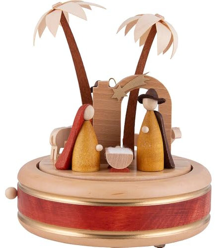 Spieluhr Richard Glässer Spieldose Christi Geburt neues Naturholzdesign, 22er Schweizer Spielwerk, 08041