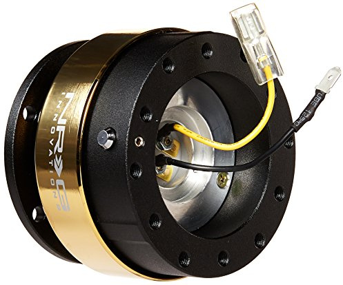 NRG Innovations NRG-SRK-200BK-CG Gen 2.0 Lenkrad-Schnellspanner-Set, 6 x 70 mm und 6 x 74 mm Bolzenmuster, schwarzer Körper, Chrom-Goldring