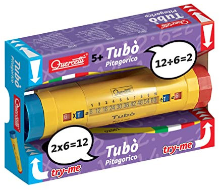 Quercetti Tubò Pitagorique, Jeux Mathématiques Éducatifs pour Enfants 5+, Apprendre les Tables de Multiplication, Jouet Montessori, Idée Cadeau Fille 5 ans, Made in Italy