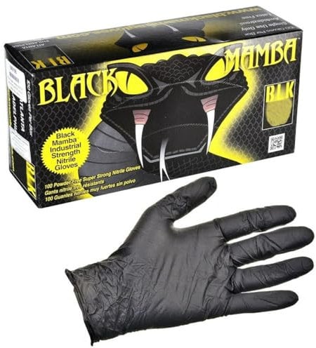 Black Mamba Lot de 100 Gants d'entretien en Nitrile, Noir, Taille XL