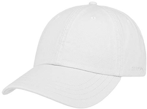 Stetson Rector Basecap - Cap für Damen/Herren - Sonnenschutz-Cap aus Baumwolle (UV-Schutz 40+) - Baumwollcap größenverstellbar (55-60 cm) - Baseballcap Sommer/Winter weiß One Size