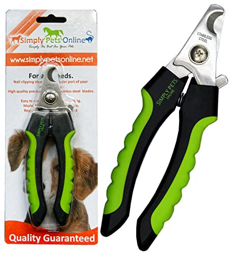 Dog Nail Clippers with Safety Guard - Superior Sharpness - Designed by Vets - Suitable for Thick Nails - Best for Medium and Large Dogs - Professional Stainless Steel Dog Claw Clippers