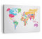 Wandbilder Dekoration Wohnzimmer Karte Worte Welt Geographie Bilder auf Leinwand 120x80cm Leinwandbild Schlafzimmer Deko Wand Kunstdruck Art Groß XXL Wanddeko Bild Wall Decor Canvas AA120x80-2860