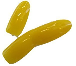 Fat-catz-copy-catz 100x False Medium Long Length Full Coverage Oval Rounded Tip French Full False Nails 10 different sizes - Yellow