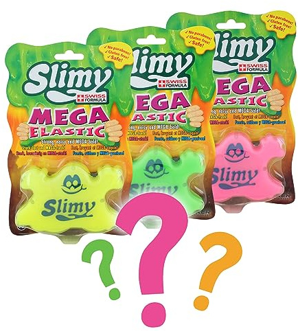SLIMY Mega Elastic 150g - Original Mega Slime Spielmasse für Kinder, Spielspaß mit superdehnbarem Schleim in der Original Slimy Dose, elastische Spielknete (Spielzeug ab 3 Jahre), Farbe:Überraschung