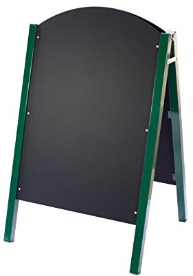 Beaumont Curved Top A Chalk Board Green 1100x680mm - Standing Advertising Board, Display DIY Messages, Menu, Notes, Ideal for Bars, Pubs, Restaurants | Standing advertising display for menus and promotions. Displays DIY messages to capture attention at bars and pubs.