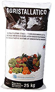 Abono en pellets (Agristallatico) 3,8 mm (25 kg), fertilizante para plantas y flores