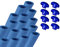 walexo 16 x Trampolin Schaumstoff Schaumstoffabdeckung für 8 Stangensysteme (92 cm, Blau)