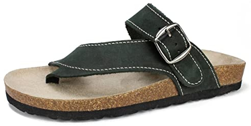 WHITE MOUNTAIN Shoes Carly Women's Flat Sandal, Black/Nubuk, 10 M