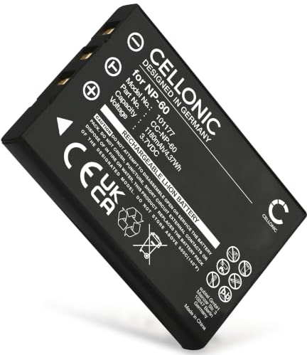 CELLONIC Akku kompatibel mit Jay-tech JayCam DC6000, DC7000, DSC5120, NP-60 | 1180mAh, 3.7V, Lithium-Ionen für JAY-tech JayCam i430, i5100, DC589, DC5890, DXC11, i8280, JTC VideoShot HD5, Jay Media i5100
