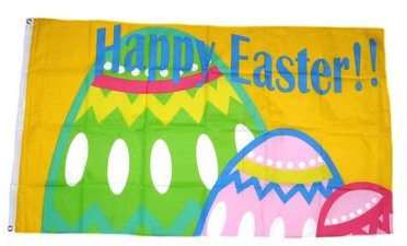 Flagge Fahne Happy Easter Ostern 90 x 150 cm FLAGGENMAE®
