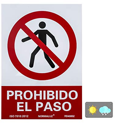 Normaluz RD40002 - Señal Prohibido El Paso PVC Glasspack 0,7mm 21x30 cm