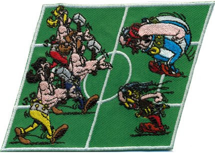 Patch Fussballfeld Asterix Obelix Ultra Hooligan Kampf Trikot Aufnäher Abzeichen