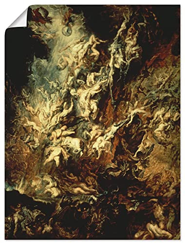 ARTLAND Wanddeko Poster & Kunstdrucke Wandposter 60x80 cm Engel Wolken Licht Höllensturz der Verdammten Barock Peter Paul Rubens B5FS