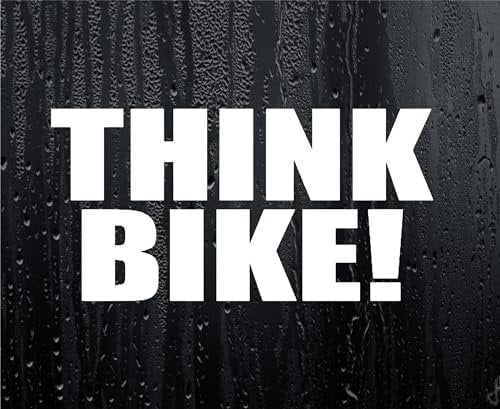 Car Sticker Think Bike Safety Warning Novelty Van Window Bumper Boot Motorcycle Decal