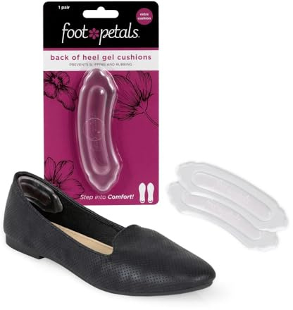 Heavenly Heelz Technogel with Soft Spots - by Foot Petals - Back of Heel Cushion Pad Grips - 1 Pair - Pink/Clear