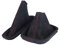 L & P Car Design L&P A0102 Schaltsack Schaltmanschette + Handbremsmanschette kompatibel mit BMW 3er e36 weiche Microfaser Schwarz Naht Rot