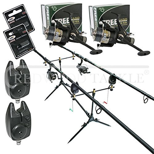 HUNTER Fishing Kit Rods, Bait Runner Reels, Line, Carp Pod,+ Alarms