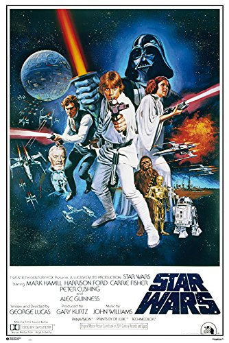 empireposter Star Wars - Orange Sword of Darth Vader - Filmposter Kino Movie Science Fiction Sci Fi - Grösse 61x91,5 cm + 2 St Posterleisten Kunststoff 62 cm schwarz