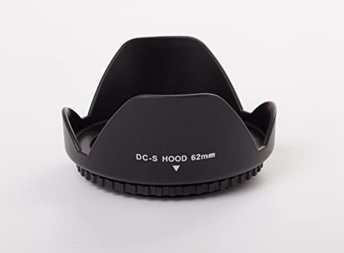 vhbw Gegenlichtblende für 62mm Objektiv - Streulichtblende, Schwarz, Kunststoff, tulpenförmig