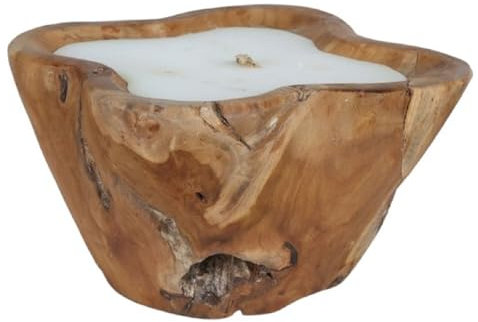ambiente-lebensart.de Windlicht Teakholz Kerze Wurzelholz Schale Massiv ca. 30 cm Durchmesser