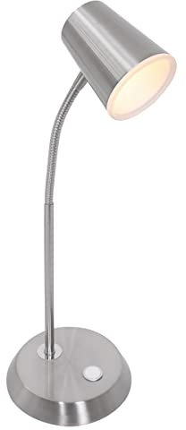 Trio Leuchten LED Tischleuchte Narcos 573190107, Metall Nickel matt / Chrom, 1 x 6 Watt