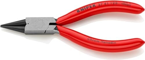 Knipex Flat Nose Pliers for precision mechanics black atramentized, plastic coated 125 mm 37 41 125