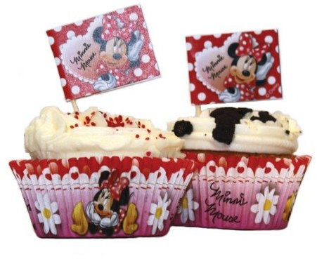 Amscan Disney Minnie Mouse 48-Piece Cup Cake Kit, Red