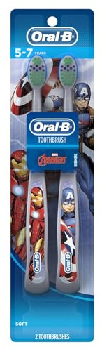 Oral-B Kid's Manual Toothbrush Featuring Marvel's Spiderman, Soft Bristles, for Children and Toddlers 3+, 2 Count