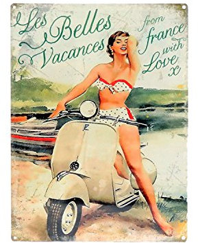 Metal Sign - Vespa - Les Belles Plaque métal XXX15486 - S