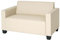 Mendler 2er Sofa Couch Lyon Loungesofa Kunstleder - Creme
