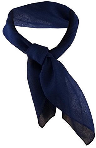 TigerTie Damen Chiffon Nickituch in blau dunkelblau einfarbig unicolor - Halstuch Größe 50 cm x 50 cm
