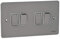 Schneider Electric Ultimate Flat Plate - 4 Gang 2 Way Light Switch, 10AX, GU1242WPN, Pearl Nickel with White Insert