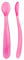 Chicco Lot de 2 Cuillères Souples pour Bébés 1er Age et Jeunes Enfants, Douces et Flexibles, avec Long Manche Érgonomique et Incurvé, 2 Pièces - dès 6 Mois, Rose