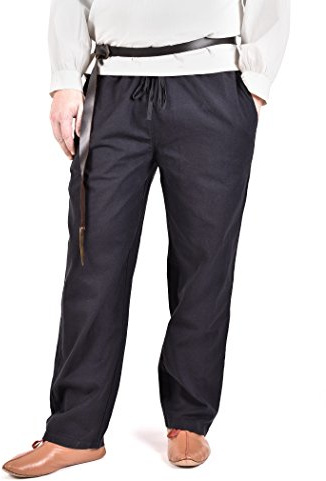 Battle-Merchant Mittelalter-Hose weit, gerade geschnitten, Hagen, LARP-Hose Wikingerhose Herren Ritterhose Baumwolle Piratenhose für Männer Mittelalter
