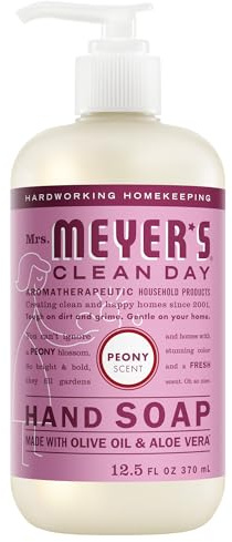 MRS. MEYER'S CLEAN DAY Hand Soap, Peony Scent, 12.5 Fl Oz Bottle