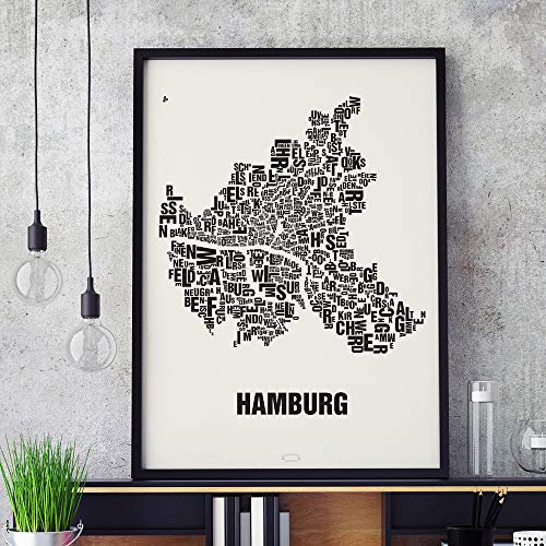 Hamburg Buchstabenort Schwarz auf Naturweiß